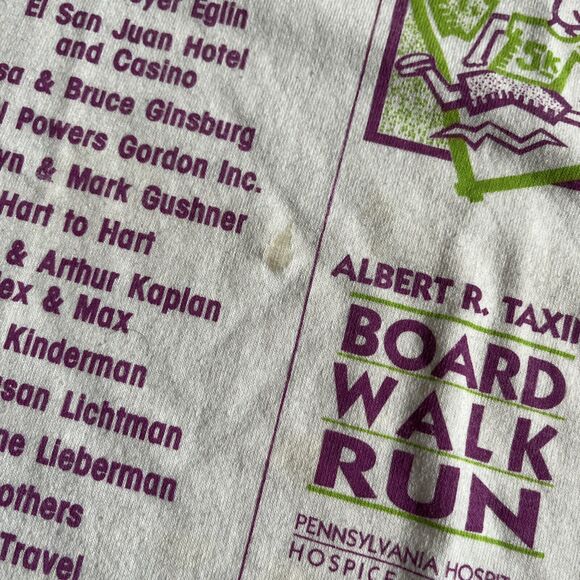 VINTAGE 1994 Atlantic City 5K Boardwalk Run White Single Stitched T-shirt Large - Picture 4 of 12